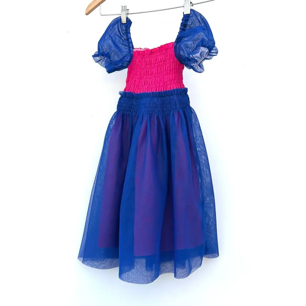 Toddler Girl’s Princess Tulle Dress Up Pink Purple Birthday Party Fancy 6T 7T